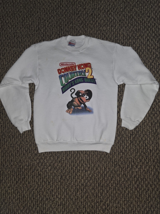 Hanes Other - Vintage Hanes White Donkey Kong Country 2 Crewneck Sweatshirt